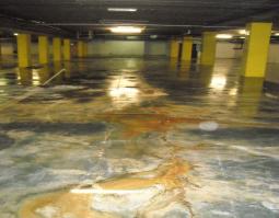 Lekkage in parkeergarage